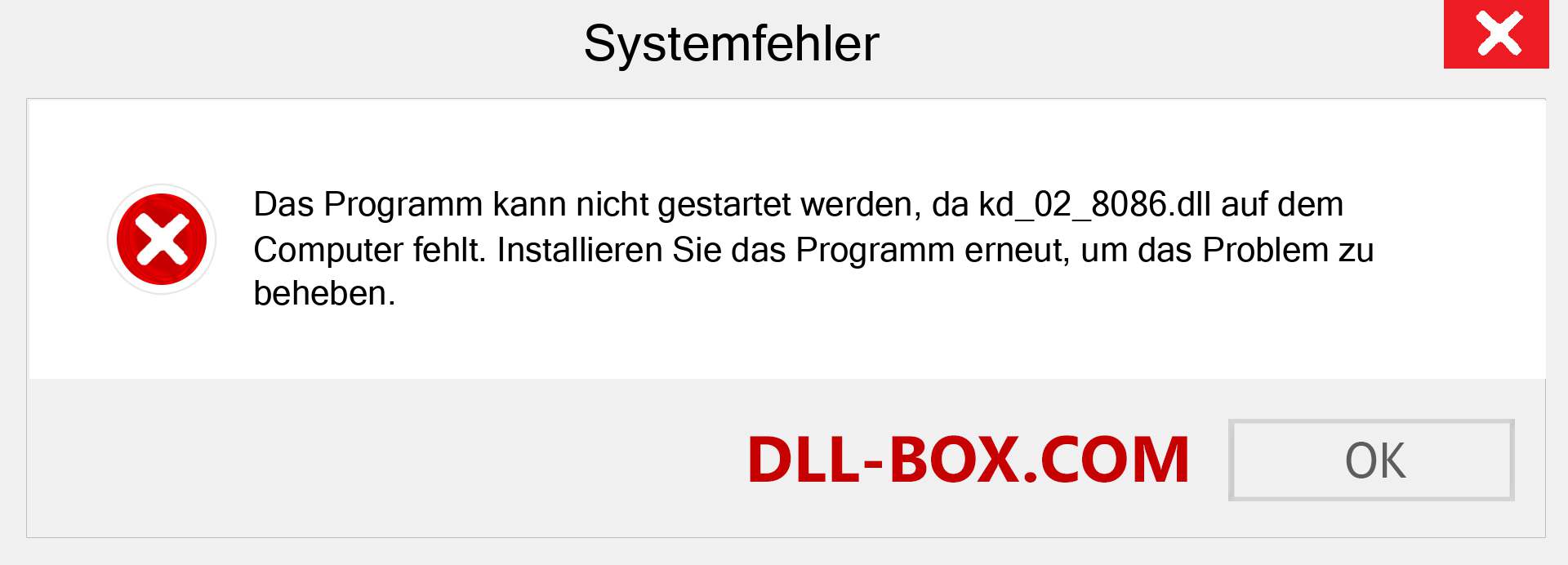 kd_02_8086.dll-Datei fehlt?. Download für Windows 7, 8, 10 - Fix kd_02_8086 dll Missing Error unter Windows, Fotos, Bildern