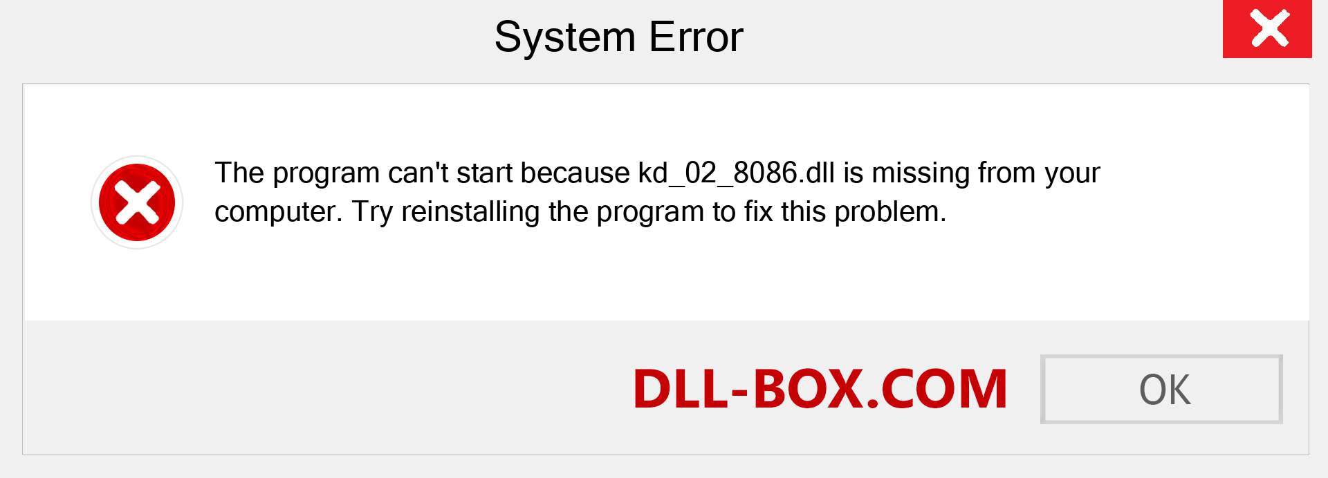  kd_02_8086.dll file is missing?. Download for Windows 7, 8, 10 - Fix  kd_02_8086 dll Missing Error on Windows, photos, images