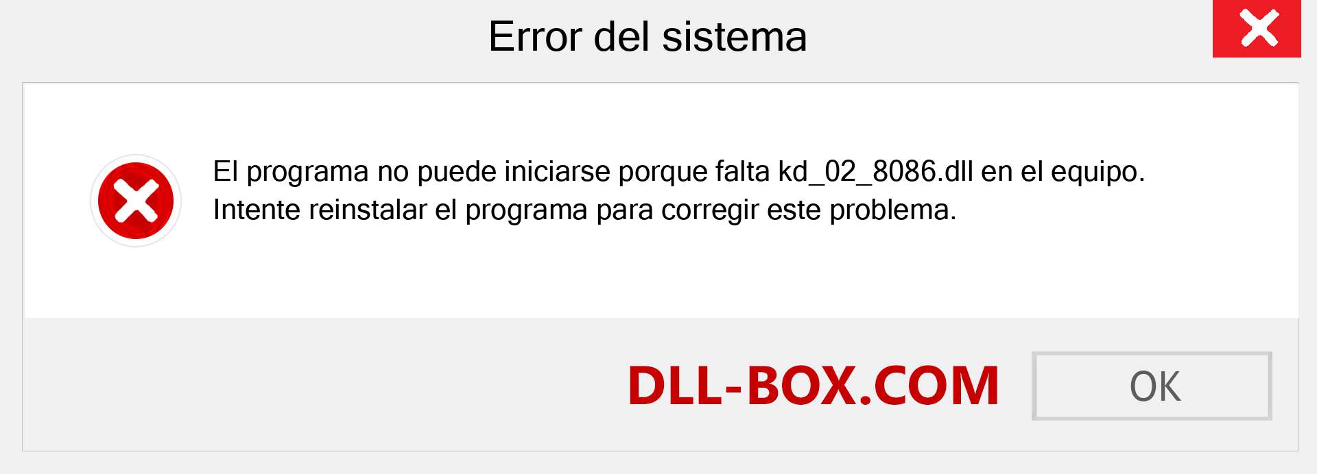 ¿Falta el archivo kd_02_8086.dll ?. Descargar para Windows 7, 8, 10 - Corregir kd_02_8086 dll Missing Error en Windows, fotos, imágenes